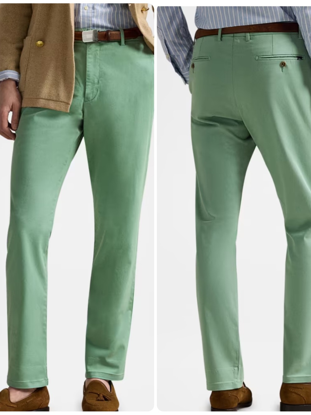 Polo Ralph Lauren The Jarrett Slim Sateen Chino Pant Men’s Size 33x29 Faded Mint